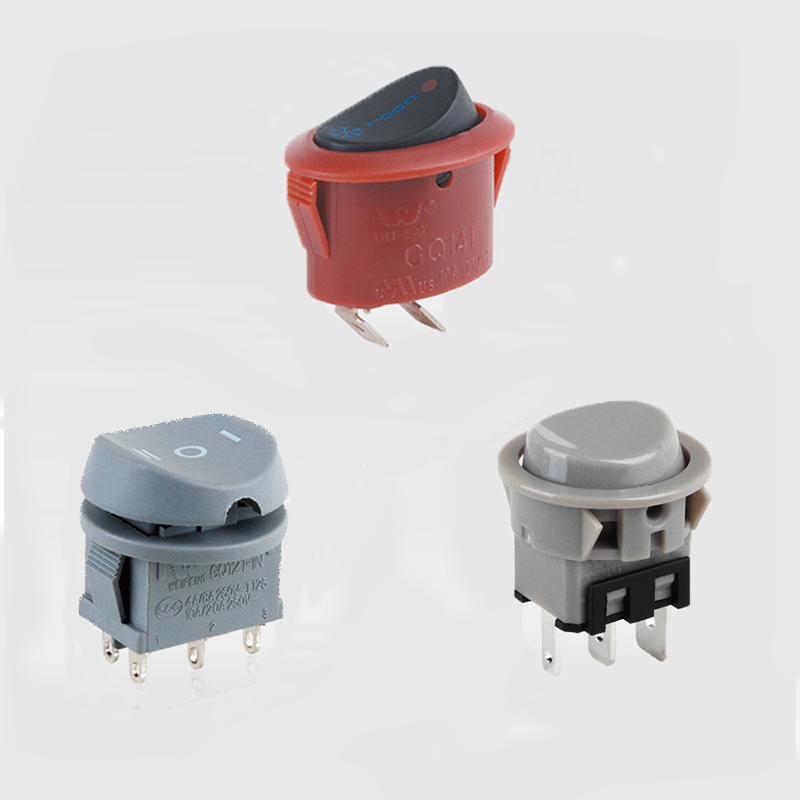 Saklar Rocker Bulat Nyala / Mati 2pin /3pin