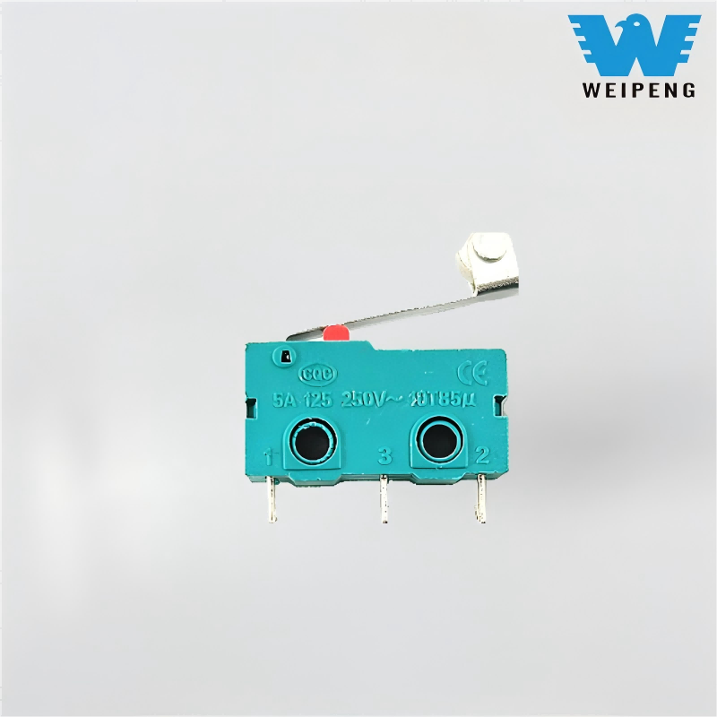 Tombol Kontak 5A/125V 250V Gagang Lurus Sakelar Mikro Batas Perjalanan Tiga Pin