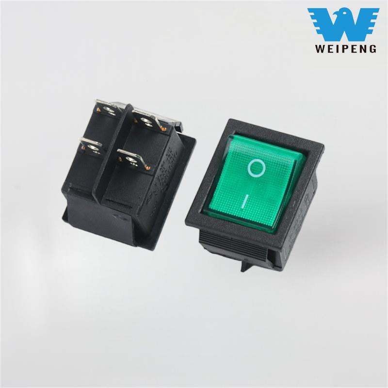 Kcd4 Rocker Switch 2 Posisi Empat Pin dengan Lampu