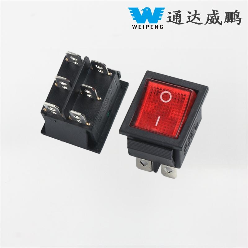 Saklar Tombol Daya Rocker 2 Gigi 6-Pin Dispenser Air Kcd4