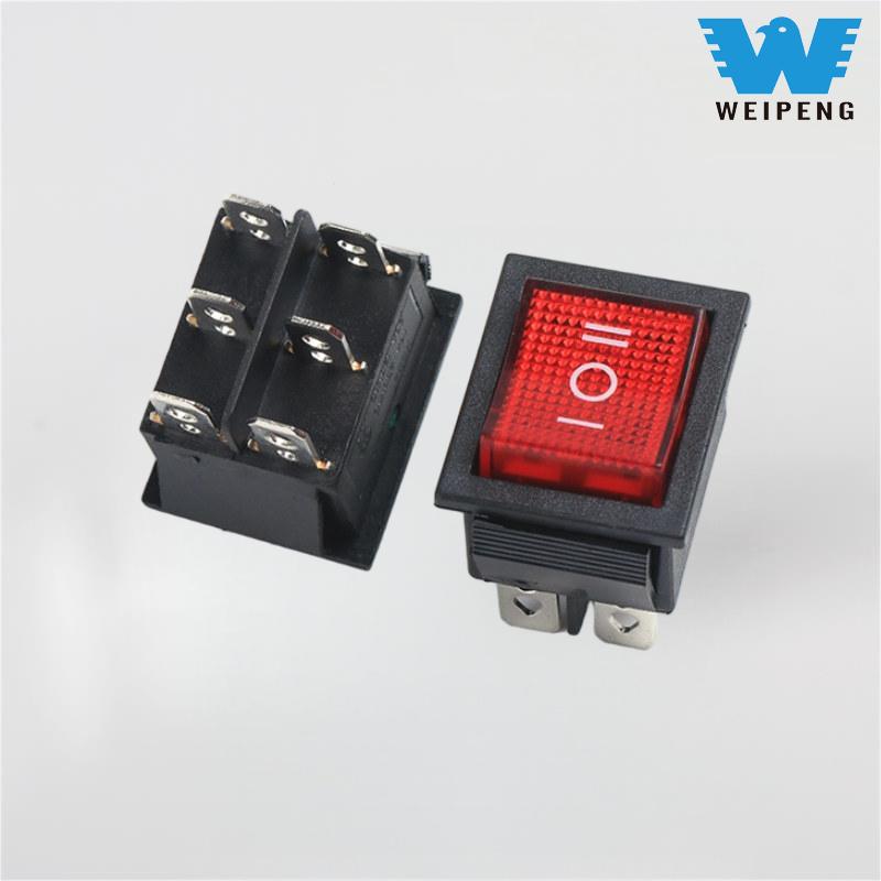 Dispenser Air Kcd4 3-Posisi 6-Pin 16A Saklar Rocker Arus Tinggi