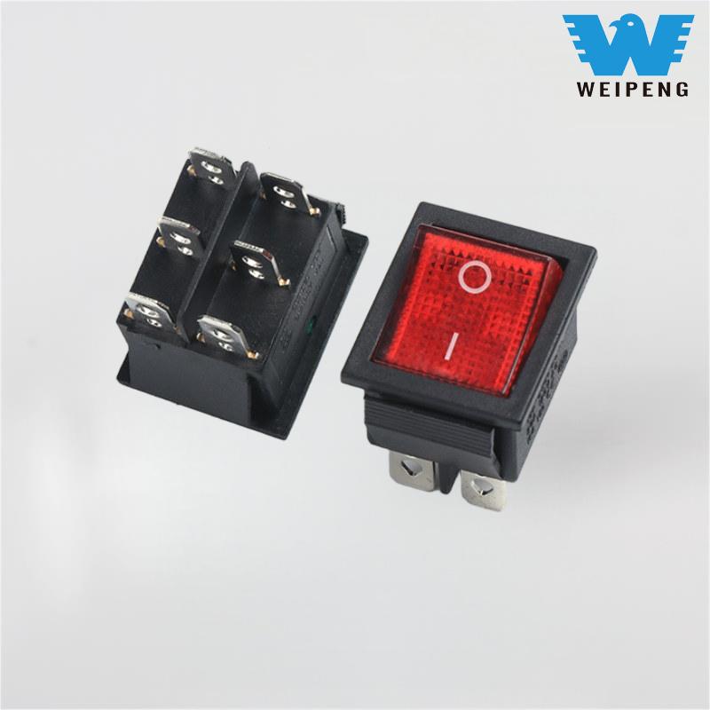 Sakelar Rocker Dispenser Air Kcd4 2 Posisi 6-Pin