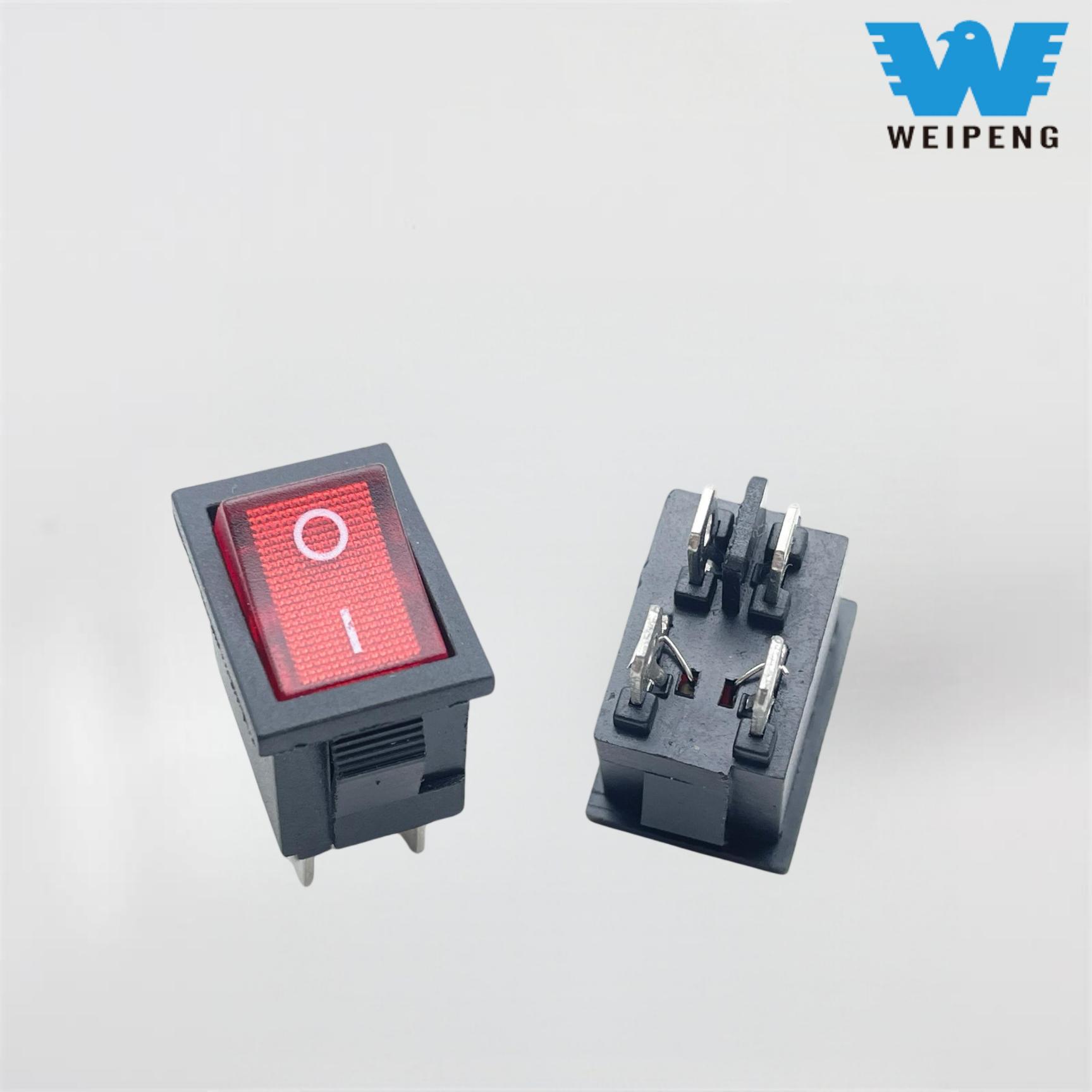 Sakelar Rocker 4-Pin Persegi
