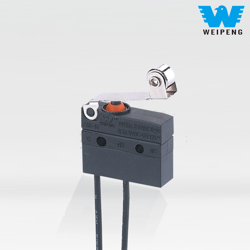 Sakelar Mikro Tahan Air dengan Kabel dan Tuas