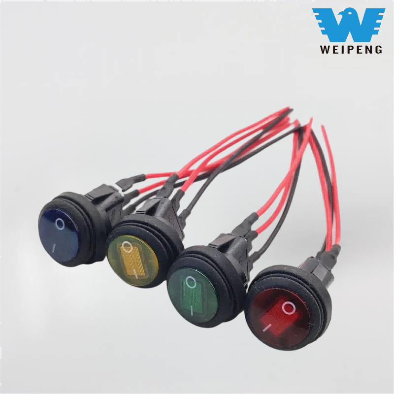 Sakelar Perahu Tahan Air Bulat Weipeng dengan Kawat